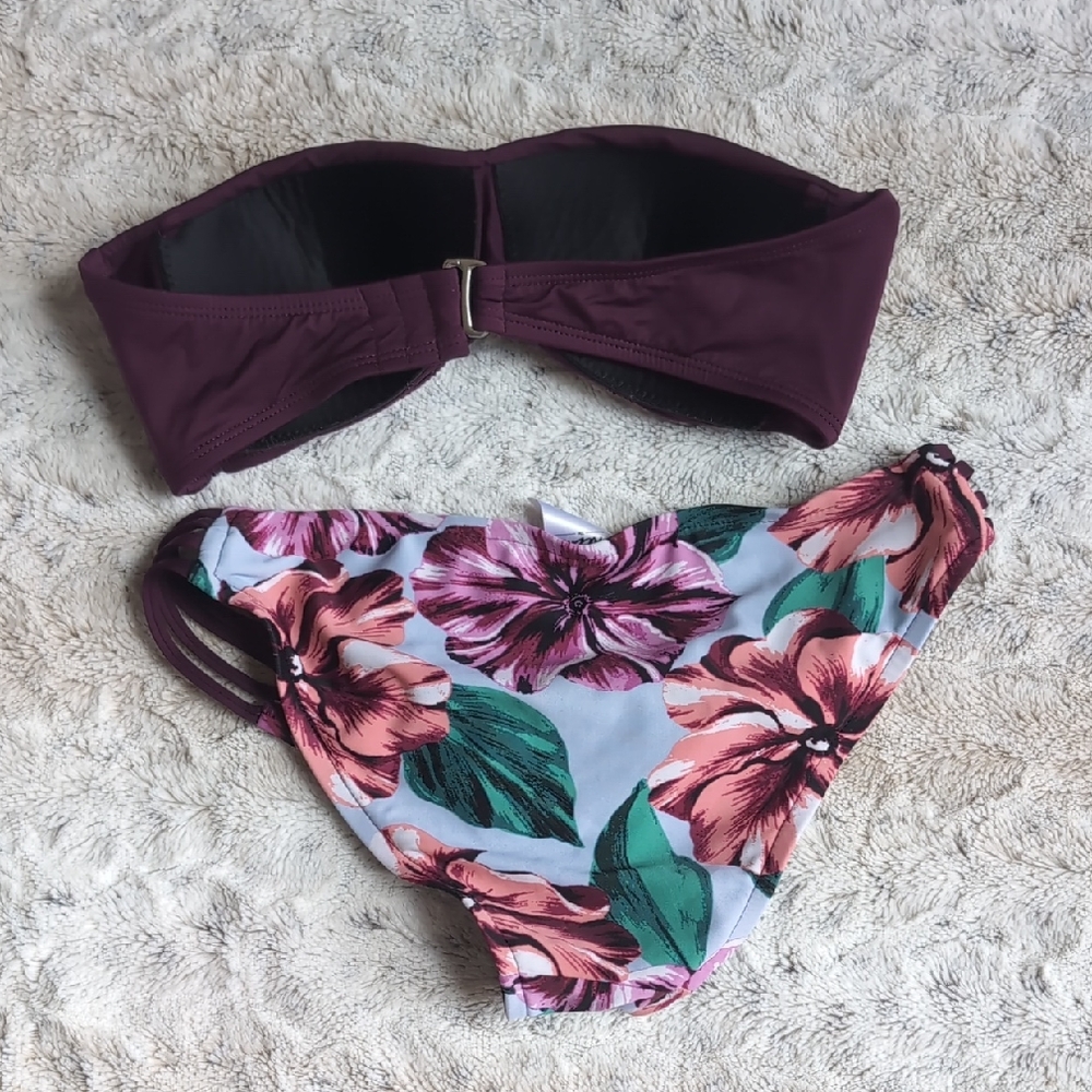 Mossimo Floral Bandeau Bikini Set - Picture 2 of 2